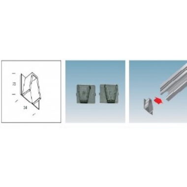 BINARIO NETTUNO TESTATA TERMINALE BIANCO - FOSNOVA 24025 product photo Photo 01 3XL