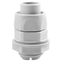 RACCORDO GIREVOLE DIRITTO CON PASSO GAS - RDG - IP54 - DIAMETRO GUAINA 16MM - GRIGIO RAL7035 - GEWISS DX54216 product photo