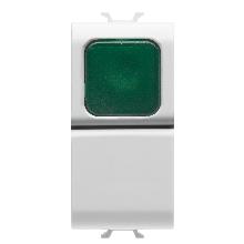 PULSANTE 1M 1P NA 16A SPIA VERDE BIANCO - GEWISS GW10142 - GEWISS GW10142 - GEWISS GW10142 product photo