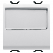 PULSANTE CON TARGA PORTANOME ILLUMINABILE 250V AC - NA 10A - 2 MODULI - BIANCO - CHORUS - GEWISS GW10191 product photo