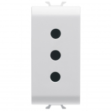 PRESA STANDARD ITALIANO 250V AC - 2P+T 10A - P11 - 1 MODULO - BIANCO - CHORUS - GEWISS GW10201 product photo