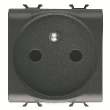 PRESA STANDARD FRANCESE 250V ac - MORSETTI SERRAGGIO FRONTALE - 2P+T 16A - 2 MODULI - NERO - CHORUS - GEWISS GW12248 product photo