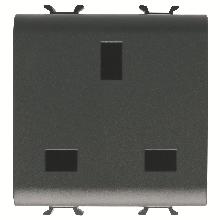 PRESA 2M 2P+T 13A ST.INGLESE NERO - GEWISS GW12296 - GEWISS GW12296 - GEWISS GW12296 product photo