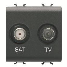 PRESA TV+SAT 2M NERO - GEWISS GW12383 - GEWISS GW12383 - GEWISS GW12383 product photo