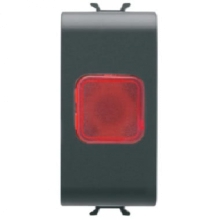 PULSANTE SPIA DI SEGNALAZIONE ROSSO 1M NERO - GEWISS GW12623 product photo