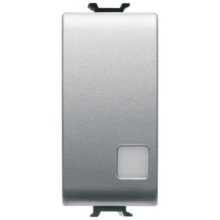 PULSANTE 1M 1P NA 16A ILLUMINAZIONE SEGNALAZIONE TITANIO - GEWISS GW14133 product photo