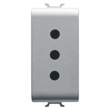 PRESA 1M 2P+T 10A P11 ST.ITA.TITANIO - GEWISS GW14201 product photo