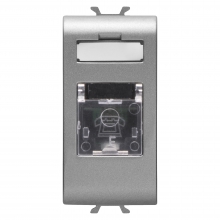 CONNETTORE TELEFONICO RJ11 1M TITANIO - GEWISS GW14401 product photo