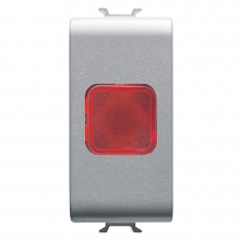 PULSANTE SPIA DI SEGNALAZIONE ROSSO 1M TITANIO - GEWISS GW14623 product photo