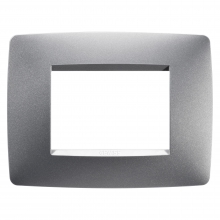 PLACCA ONE - IN TECNOPOLIMERO VERNICIATO - 3 POSTI - TITANIO - CHORUS - GEWISS GW16103VT product photo