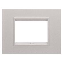 PLACCA LUX 3P METAL NAT.BEIGE SAT.MONOCH - GEWISS GW16203XL - GEWISS GW16203XL product photo