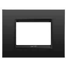 PLACCA LUX 3P METAL NERO SATINATO MONOCH - GEWISS GW16203XM - GEWISS GW16203XM product photo