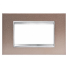 PLACCA LUX IN METALLO 4 POSTI BRONZO PERLATO CHORUS - GEWISS GW16204MP product photo