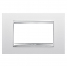 PLACCA LUX - IN TECNOPOLIMERO - 4 POSTI - BIANCO LATTE - CHORUS - GEWISS GW16204TB product photo