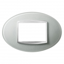 PLACCA ART 3P VETRO GHIACCIO - GEWISS GW16303CG - GEWISS GW16303CG product photo