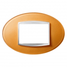 PLACCA ART 3P VETRO OCRA - GEWISS GW16303CO - GEWISS GW16303CO product photo