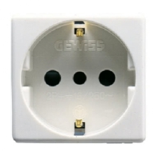 PRESA 2P+T 16A STANDARD ITALIANO/TEDESCO SY/WT - GEWISS GW20205 product photo
