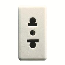 PRESA 2P+T 10/15A ST.EUROAMERICANO SY/WT - GEWISS GW20212 - GEWISS GW20212 - GEWISS GW20212 product photo