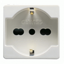 SYSTEM PRESA BIVALENTE BIPASSO 10/16 AMPERE GEWISS GW20246 - GEWISS GW20246 product photo