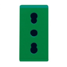PRESA 2P+T 16A BIVALENTE STANDARD ITALIANO VERDE - GEWISS GW20281 product photo