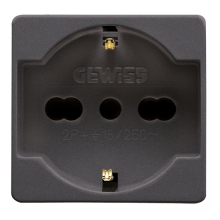 PRESA 2P+T 16A BIV.STANDARD .ITALIANO/TEDESCO.SYSTEM NERA - GEWISS GW21246 product photo
