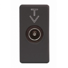 PRESA TV PASSANTE ATT.10DB CONNETTORE IEC MASCHIO 9,5MM SYSTEM BLACK - GEWISS GW21382 product photo