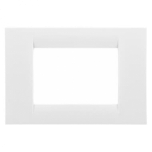 PLACCA VIRNA IN TECNOPOLIMERO FINITURA LUCIDA 3 POSTI BIANCO NUVOLA SYSTEM - GEWISS GW22103 product photo
