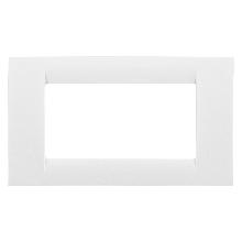 PLACCA VIRNA - IN TECNOPOLIMERO FINITURA LUCIDA - 4 POSTI - BIANCO NUVOLA - SYSTEM - GEWISS GW22104 product photo