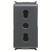 PRESA - STANDARD ITALIANO CON SCHERMI - 250V - 2P+T 16A BIVALENTE - P17- 11 - 1 MODULO - PLAYBUS - GEWISS GW30203 product photo