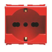 PRESA 2P+T 16A BIV.ST.ITALIANO/TED.ROSSA - GEWISS GW30214 - GEWISS GW30214 - GEWISS GW30214 product photo