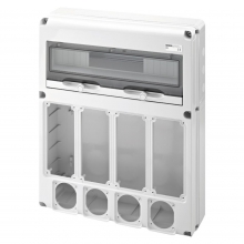 QUADRO DIN 18M.4 FL.PR.BL.VR.SBF,4 FL.PR.16A - GEWISS GW68015 product photo