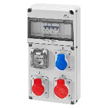 Q-DIN 10 ASD:3PR.IEC309, 1PR.CIV.IP44 - GEWISS GW68228N - GEWISS GW68228N - GEWISS GW68228N product photo