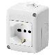 CONTENITORE COMPLETO PROTETTO - CON PRESA BIPOLARE+T 16 A BIVALENTE - STANDARD ITALIANO/TEDESCO - IP - GEWISS GW27812 product photo Photo 01 2XS