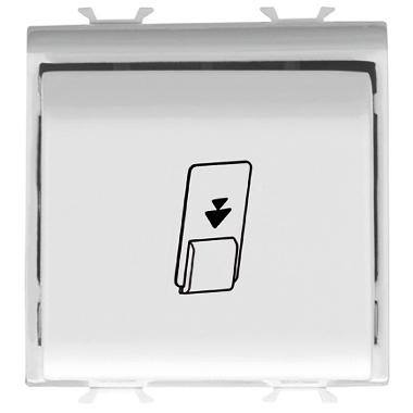 INTERRUTTORE UNIVERSALE A BADGE - UNIPOLARE NA 16AX - ILLUMINABILE - 2 MODULI - BIANCO - CHORUS - GEWISS GW10039 product photo Photo 01 3XL