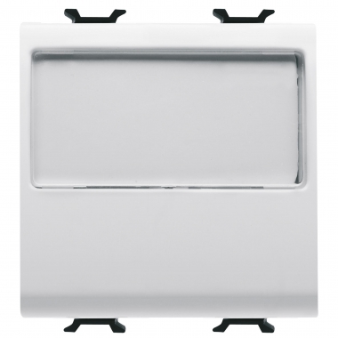PULSANTE CON TARGA PORTANOME ILLUMINABILE 250V AC - NA 10A - 2 MODULI - BIANCO - CHORUS - GEWISS GW10191 product photo Photo 01 3XL