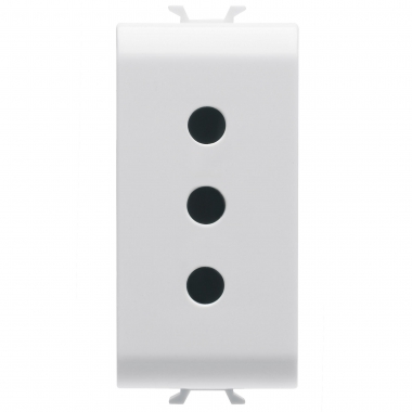 PRESA STANDARD ITALIANO 250V AC - 2P+T 10A - P11 - 1 MODULO - BIANCO - CHORUS - GEWISS GW10201 product photo Photo 01 3XL