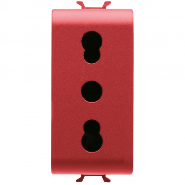 PRESA STANDARD ITALIANO 250V AC - PER LINEE DEDICATE - 2P+T 16A BIVALENTE - P11-P17 - 1 MODULO - ROS - GEWISS GW10213 product photo Photo 02 3XL