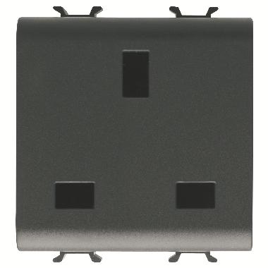 PRESA 2M 2P+T 13A ST.INGLESE NERO - GEWISS GW12296 - GEWISS GW12296 - GEWISS GW12296 product photo Photo 01 3XL