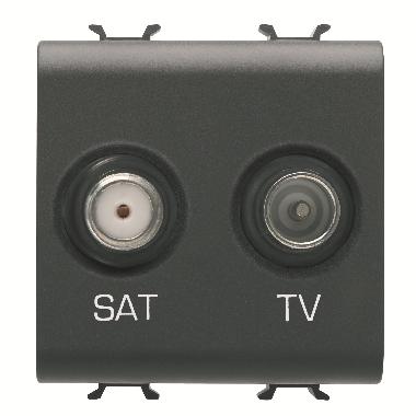 PRESA TV+SAT 2M NERO - GEWISS GW12383 - GEWISS GW12383 - GEWISS GW12383 product photo Photo 01 3XL