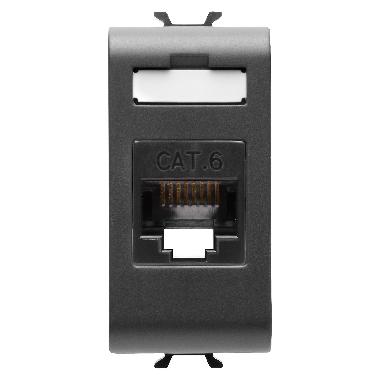 CONNETTORE RJ45 1M CAT.6 UTP NERO - GEWISS GW12423 - GEWISS GW12423 - GEWISS GW12423 product photo Photo 01 3XL