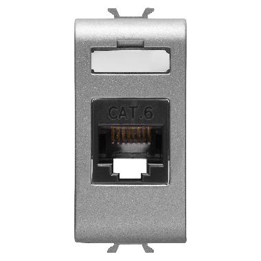 CONNETTORE RJ45 1M CAT.6 UTP TITANIO - GEWISS GW14423 - GEWISS GW14423 product photo Photo 01 3XL