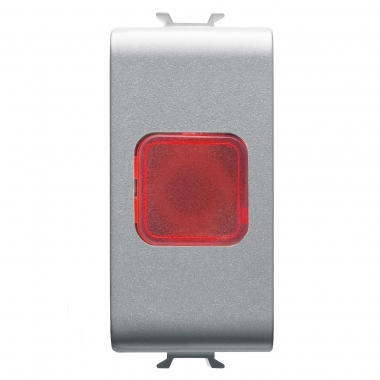 PULSANTE SPIA DI SEGNALAZIONE ROSSO 1M TITANIO - GEWISS GW14623 product photo Photo 01 3XL