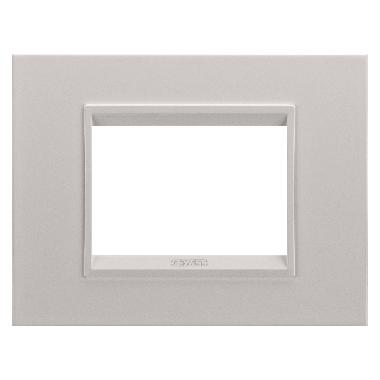 PLACCA LUX 3P METAL NAT.BEIGE SAT.MONOCH - GEWISS GW16203XL - GEWISS GW16203XL product photo Photo 01 3XL