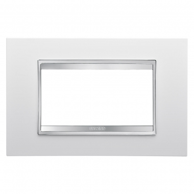 PLACCA LUX - IN TECNOPOLIMERO - 4 POSTI - BIANCO LATTE - CHORUS - GEWISS GW16204TB product photo Photo 01 3XL