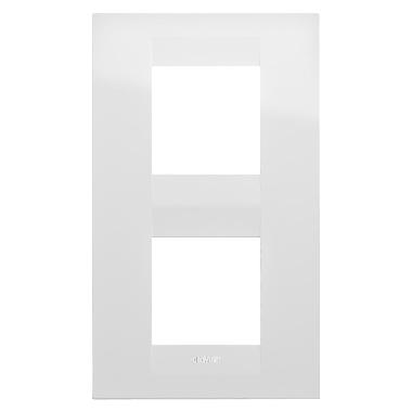 PLACCA GEO INTERNATIONAL - IN TECNOPOLIMERO - 2+2 POSTI VERTICALE - BIANCO LATTE - CHORUS - GEWISS GW16424TB product photo Photo 01 3XL