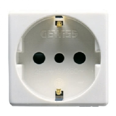 PRESA 2P+T 16A STANDARD ITALIANO/TEDESCO SY/WT - GEWISS GW20205 product photo Photo 01 3XL