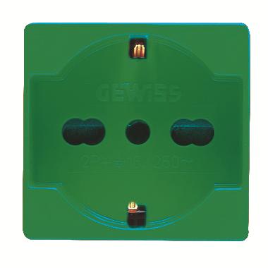 PRESA 2P+T 16A BIV.ST.ITALIANO/TED.VERDE - GEWISS GW20282 - GEWISS GW20282 - GEWISS GW20282 product photo Photo 01 3XL