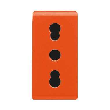 PRESA 2P+T 16A BIV.ST.ITALIANO ARANCIO - GEWISS GW20286 - GEWISS GW20286 - GEWISS GW20286 product photo Photo 01 3XL