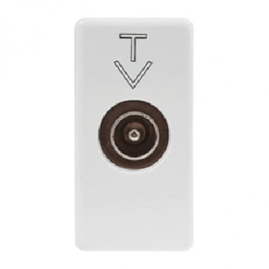 PRESA TV PASSANTE ATT.5 DB CONNETTORE MASCHIO 9,5MM SYSTEM WHITE - GEWISS GW20386 product photo Photo 01 3XL