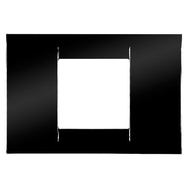 PLACCA VIRNA - IN TECNOPOLIMERO FINITURA LUCIDA - 2 POSTI - NERO TONER - SYSTEM - GEWISS GW22112 product photo Photo 01 3XL